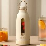 400 ml kaasaskantav mahlapressimise tass K&auml;sitsi v&auml;ntatav juhtmevaba v&auml;ike mahlamasin Laetav smuuti-puuviljapressi 【1】Single battery 3.7V valge