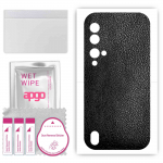 apgo Protective Skin Sticker for the back compatible with Blackview BV9900E, Wrap Film, Foil, Vinyl - Pattern Black Leather