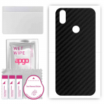 apgo Protective Skin Sticker for the back compatible with Doogee BL500 Lite, Wrap Film, Foil, Vinyl - Pattern Carbon Black