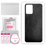 apgo Protective Skin Sticker for the back compatible with ZTE Voyage 30S, Wrap Film, Foil, Vinyl - Pattern Black Leather