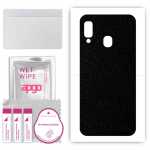 apgo Protective Skin Sticker for the back compatible with Samsung Galaxy A20e, Wrap Film, Foil, Vinyl - Pattern Matte Black