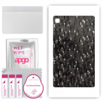 apgo Protective Skin Sticker for the back compatible with Samsung Galaxy Tab A7 Lite, Wrap Film, Foil, Vinyl - Pattern Carbon Black Pixel