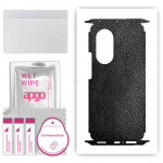 apgo Protective Skin Sticker for the back+sides compatible with Honor 50 Pro, Full Wrap Film, Foil, Vinyl - Pattern Black Leather