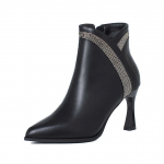 K&otilde;rge kontsaga 8cm Pehmest nahast &otilde;hukese kontsaga l&uuml;hikesed saapad naistele Uued paljasaapad terava otsaga naiste saapad Mitmek&uuml;lgsed k&otilde;rge kontsaga Martini saapad 40