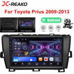 REAKOSOUND Android 2 Din 9-tolline autoraadio Toyota Prius 09-13 jaoks vasakpoolne titaanist GPS-navigatsioonis&uuml;steem Wifi peegellink Bluetooth FM-raadio tagantvaade 9''-1+32CP must