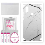 apgo Protective Skin Sticker for the back+sides compatible with Xiaomi Mi A2 (Mi 6X), Full Wrap Film, Foil, Vinyl - Pattern White Marble
