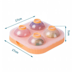 4 restiga j&auml;&auml;pallimasin, suur l&auml;bim&otilde;&otilde;t 6,5 cm suur j&auml;&auml;pallivormi alus viski kokteilibaari jaoks T&ouml;&ouml;riistad Toidukvaliteediga j&auml;&auml;vorm k&uuml;lmade jookide jaoks oranž
