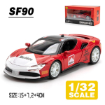 1/32 M&otilde;&otilde;tkava SF90 Superauto Metallist Valatud Sulamist M&auml;nguauto Mudel Veoautod Laste M&auml;nguasjade S&otilde;idukid Hobi Kogumine 1/32-Size:15*7.2*4cm punane