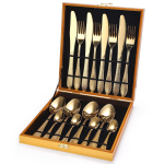 Roostevabast terasest s&ouml;&ouml;giriistade komplekt 16/24/36 osaga kodu L&auml;&auml;ne toidunoa, kahvli ja lusika kinkekarp