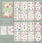 Uus 20 tk/komplekt Vanaaegse tegelase p&auml;evik Dekoratiivne lill K&uuml;lalisteraamatu materjal PET-kleebiste raamat, DIY Junk Journal, K&uuml;lalisteraamat M