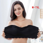 Suure suurusega naiste n&auml;htamatu rinnahoidja aluspesu Olkaimeta Bralette &otilde;huke kogumisrinnahoidja toru XXXXXL must