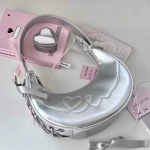 Y2K Vintage Korea h&otilde;bedane &otilde;lg Luksuslik Half Moon V&auml;ike rahakott Kandekott Naiste K&auml;ekott Kaenlaalused Kotid Rahakotid K&auml;ekotid Naistele