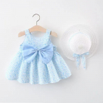 T&uuml;drukute beebikleit Suvine lasteriided Sling Sweet Bow Lillemustriga m&uuml;ts, seelik 100cm oranž
