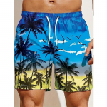 Suvised Harajuku 3D Cocoanut Trees Printing Rannap&uuml;ksid Palm Tree Graphic Board Shorts Meestele Hawaii lahedad ujumisp&uuml;ksid 6XL