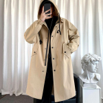 Kevade ja s&uuml;gise trendi kapuutsiga tuulejakk Meeste massiivne jakk vabaaja lahtine mantel, mugav Parka pikk XXXL khaki