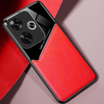 P&otilde;rutuskindel nahast tekstuuriga &uuml;mbris Xiaomi Poco F6 Pro F5 5G X6 X5 M6 Pro 4G C65 kaanele koos automagnetilise imemishoidikuga Business t&auml;ieliku kaitsekattega For Poco M6 Pro 4G punane