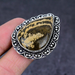 Gila Monster Gemstone Handmade 925 Sterling Silver Jewelry Ring Size 10 r6w85