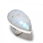 Natural Rainbow Moonstone Gemstone 925 Sterling Silver Gift Ring Size 7 k0q50