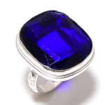 Natural London Blue Topaz Gemstone Handmade 925 Sterling Silver Ring S.8 z2p49