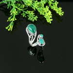 Skota Emerald Natural Gemstone Handmade Gift Jewelry Ring Size 7.5 o7p16