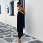 Seksikas seljaosa, soliidne sling, pikk naiste kleit, avarad varrukateta Empire naiste kleidid suvepuhkuseks Daami rannamantlid S must