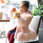 S&uuml;gis Talv Paksenenud Vanem-Laps Stiilis Riided T&uuml;drukutele Laste Jakk Paks Korean Imitatsioon Soe Suur Krae 130cm roosa