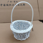 1 tk kootud lillekorv, k&auml;eshoitav pulmapeo dekoratiivne korv khaki