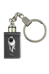Pug - Crystal key ring with dog photo, illuminated key ring, unique gift by Art-Dog brand
