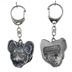Papillon, Continental Toy Spaniel, Butterfly dog - Silver-plated key ring with dog, handbag decoration, backpack pendant by Art-Dog brand
