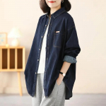 Naiste teksas&auml;rgi kevad- ja s&uuml;gisene vabaaja korea versioon suurest teksas&auml;rgi jakist, naiste parimad XXXL sinine