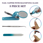 K&uuml;&uuml;nek&auml;&auml;ris suurendusklaasiga s&otilde;rme varbal&otilde;ikuriga manik&uuml;&uuml;r pedik&uuml;&uuml;r sinine