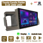 Android Carplay autoraadio Toyota Corolla Fielder E120 2000-2004 jaoks Multimeediam&auml;ngija Peaseade Stereo GPS Navigatsioon BT WIFI 2+32GB 2+32GB