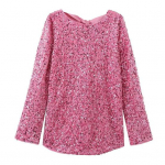 Naiste litritega kleit, suur vibu, kaunistustega pikkade varrukatega A-kujuline avar pullover p&otilde;lvedeni kokteilipeoklubi minikleit L roosa