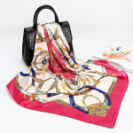 90*90cm Luksuslik tr&uuml;kitud Flora ruudukujulised sallid Wrpas sallid Satiinist naister&auml;tt kaelar&auml;ti pea Hijab daami peapael Foulard 90*90cm