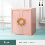 Ehtekarp Mitmekihiline suure mahutavusega Euroopa nahast ehtekarp Ehted Esimene ehete hoiukarp Kingitus Kerge Luksus Suure mahutavusega 20*18.3*24.3cm aprikoosi