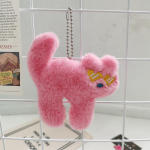 Kawaii pehme t&auml;idisega looma v&auml;ikese kassi v&otilde;tmehoidja pl&uuml;&uuml;sist kott Auto ripats v&otilde;tmehoidja lastele topitud loomade m&auml;nguasjad