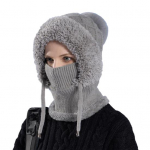 Naiste talvine rattam&uuml;ts integreeritud salliga paks, soe venitav tuulekindel jalgrattas&otilde;it hall