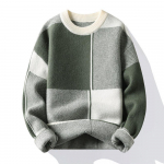 Kampsunid Meestele 2024 Talv Korea Stiilis Meeste Soe Kampsun Meeste Mood Kampsunid Ruudulised Mustrid Meeste Villased Pulloverid Meeste M-4XL M roheline