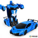 2-en-1 RC Voiture Enfants Transformation Robots 1:18 Simulation V&eacute;hicule T&eacute;l&eacute;commande Jouet Enfants Cadeau Style B Bleu 1:18