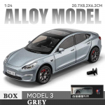 1/24 Tesla Model 3 Diecast Alloy Model Car Collection Kaunistused S&uuml;nnip&auml;evakingitused Heli ja valgus j&otilde;ulukingid M&auml;nguasjad lastele