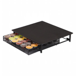 Kapslikohvi hoiustamisrest V&auml;ljat&otilde;mmatav vahend Kohvimasina riiul koos sahtliga teekoti hoiukarbiga K&ouml;&ouml;gi korrashoidja riiulid hall v&auml;rv