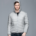 Meeste kohev talvemantel Moodne kapuutsiga 90% valge pardi sulejoped Ultrakerge puffer sulejope Kaasaskantav Slim Down Parkas 5XL 6XL S