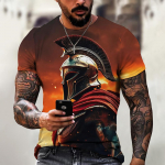 Sparta Graphic Tee Meeste T-s&auml;rk meestele R&otilde;ivad Suur T-s&auml;rk Meeste T-s&auml;rk 3D Prindiga Suvetopsid vabaaja l&uuml;hikeste varrukatega t&auml;naval M