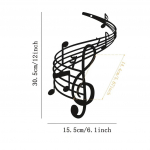 Muusika noodid Metallist seinakunst &ndash; musta seinakaunistus, elegantne rippuv skulptuur koju, magamistuppa, aeda, ideaalne kodune kingitus helehall v&auml;rv