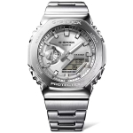 Casio G-shock G-Steel GM-2110D-7A Roostevabast terasest h&otilde;bedane sihverplaadiga spordikell h&otilde;be