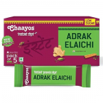 Chaayos Lahustuv tee eelsegu &ndash; madala suhkrusisaldusega &ndash; Adrak Elaichi maitse (5 kotikest) | Masala teepulber | Masala Chai | Valmissegu tee, 60 grammi