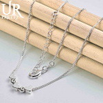925 Sterling H&otilde;be S&uuml;damekujuline Madala Kett Kaelakee Mood Pulmaehted 45CM
