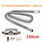 150cm Roostevabast Terasest V&auml;ljalaskesummuti Summuti Klambrid Klamber Gaasi V&auml;ljalaske Voolik Kaasaskantav Toru Vaikus &Otilde;hu Diiselauto Soojendi Komplekt CN