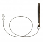 N&auml;rimiskindel roostevabast terasest koerarihm Lemmiklooma kutsika mao ketil&uuml;li Anti Chew Tugev hammustusevastane koeraketirihm nahast k&auml;epidemega 90CM kuld