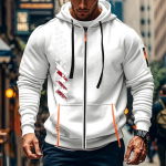 Meeste sportlik vabaaja kapuuts, kardigan, lukuga, mitme taskuga kapuuts L must